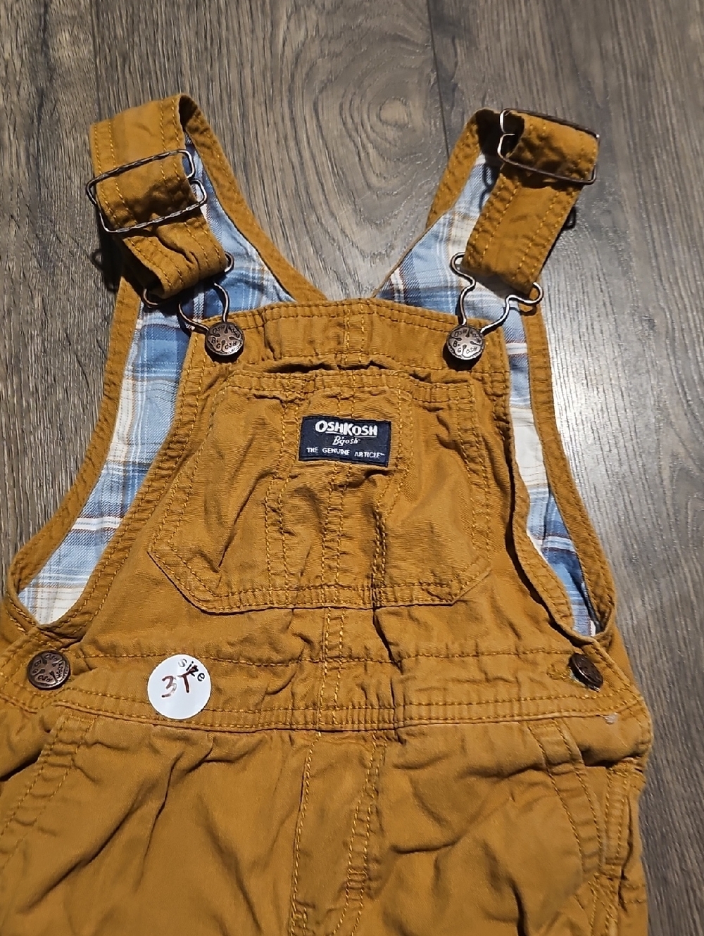 OshKosh B'gosh Kids' Mustard Brown Overalls Lined Size 3t Boy Girl